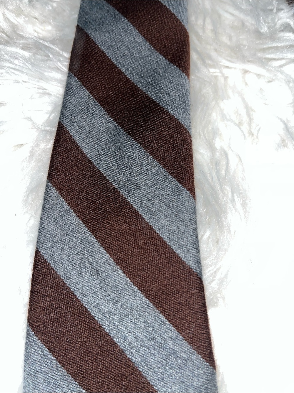 J. Crew Brown and Gray Diagonal Stripe Tie